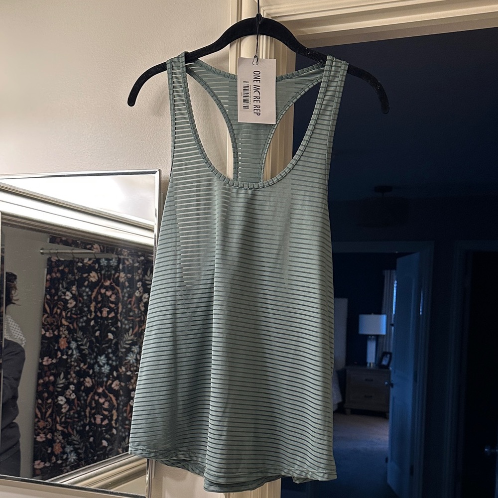 One Eleven Women's Racerback Striped Tank Top - Mint